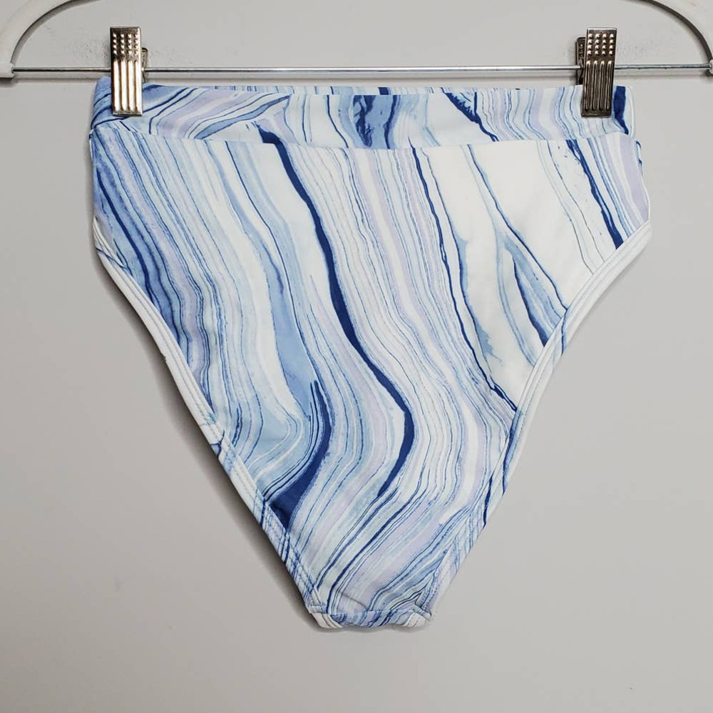 L*SPACE • Marble Blue White Frenchi Bitsy Bikini Bottom NEW Sz M - Picture 9 of 9